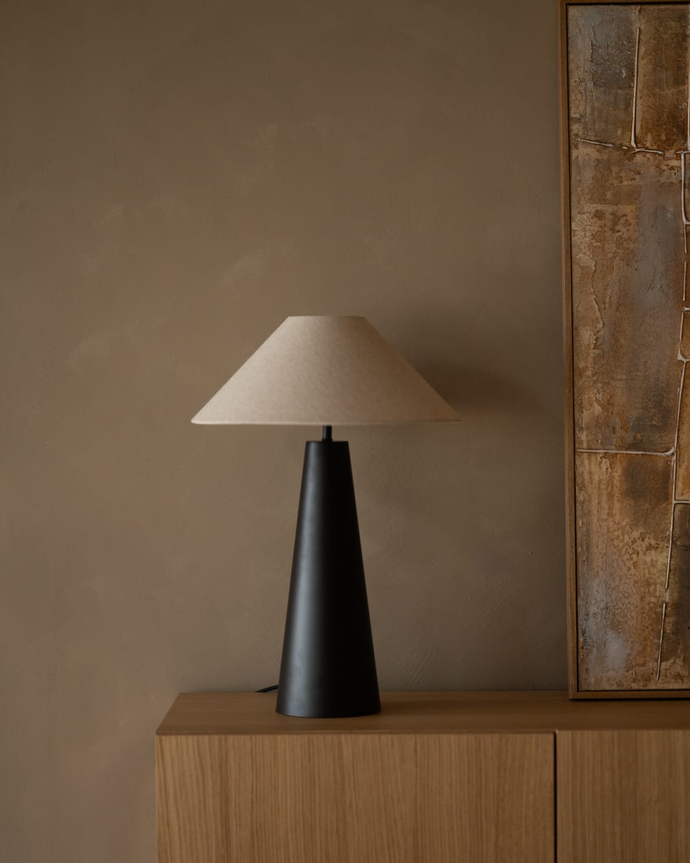 Lampe de table en bois couleur grise et naturelle de 56cm — vue 4