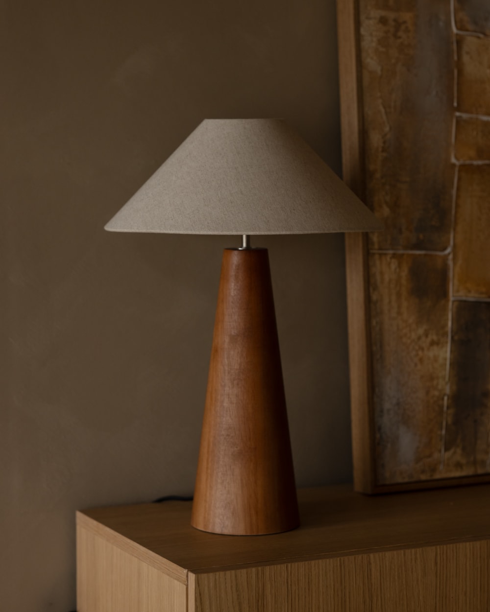 Lampe de table en métal couleur marron et naturelle de 56cm — vue 4