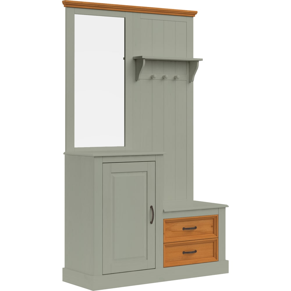 Armoire avec miroir et - pin
