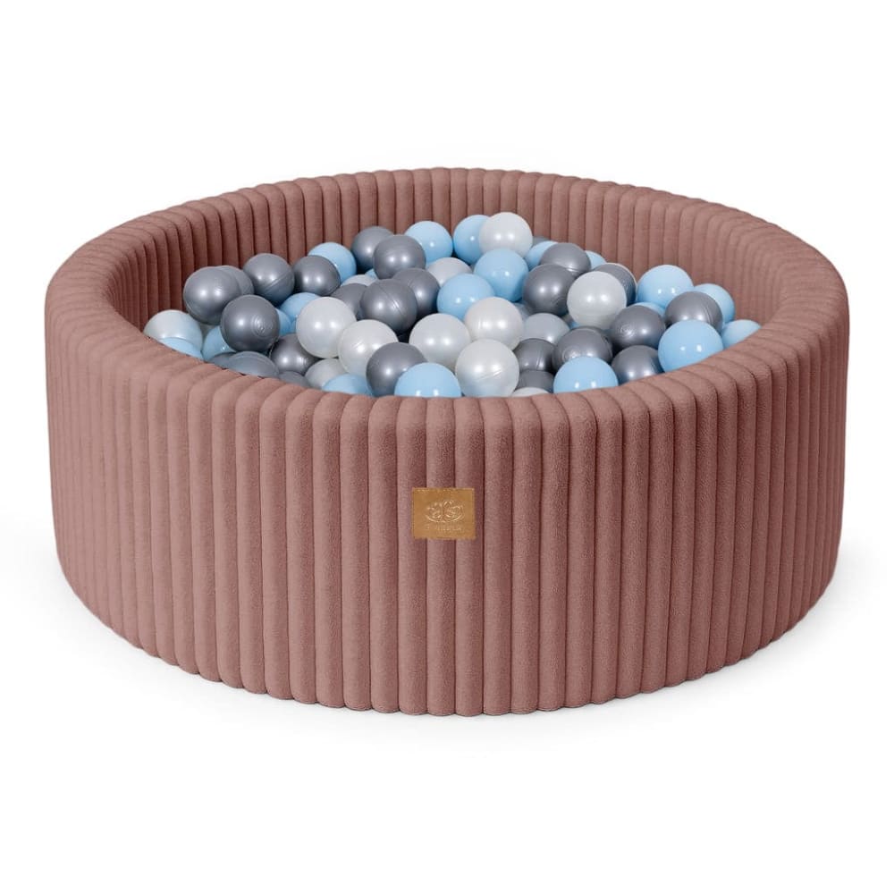 MeowBaby Bällebad für Babys aus Cord – 200 Bälle style modern ROSA Öko-Tex Zertifikat PES - POLYESTER Kinder