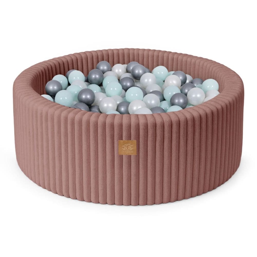 MeowBaby Bällebad für Babys aus Cord – 200 Bälle style modern ROSA Öko-Tex Zertifikat PES - POLYESTER Kinder
