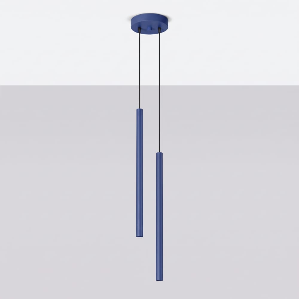 Lampe suspendues acier outremer h 118 cm — vue 3