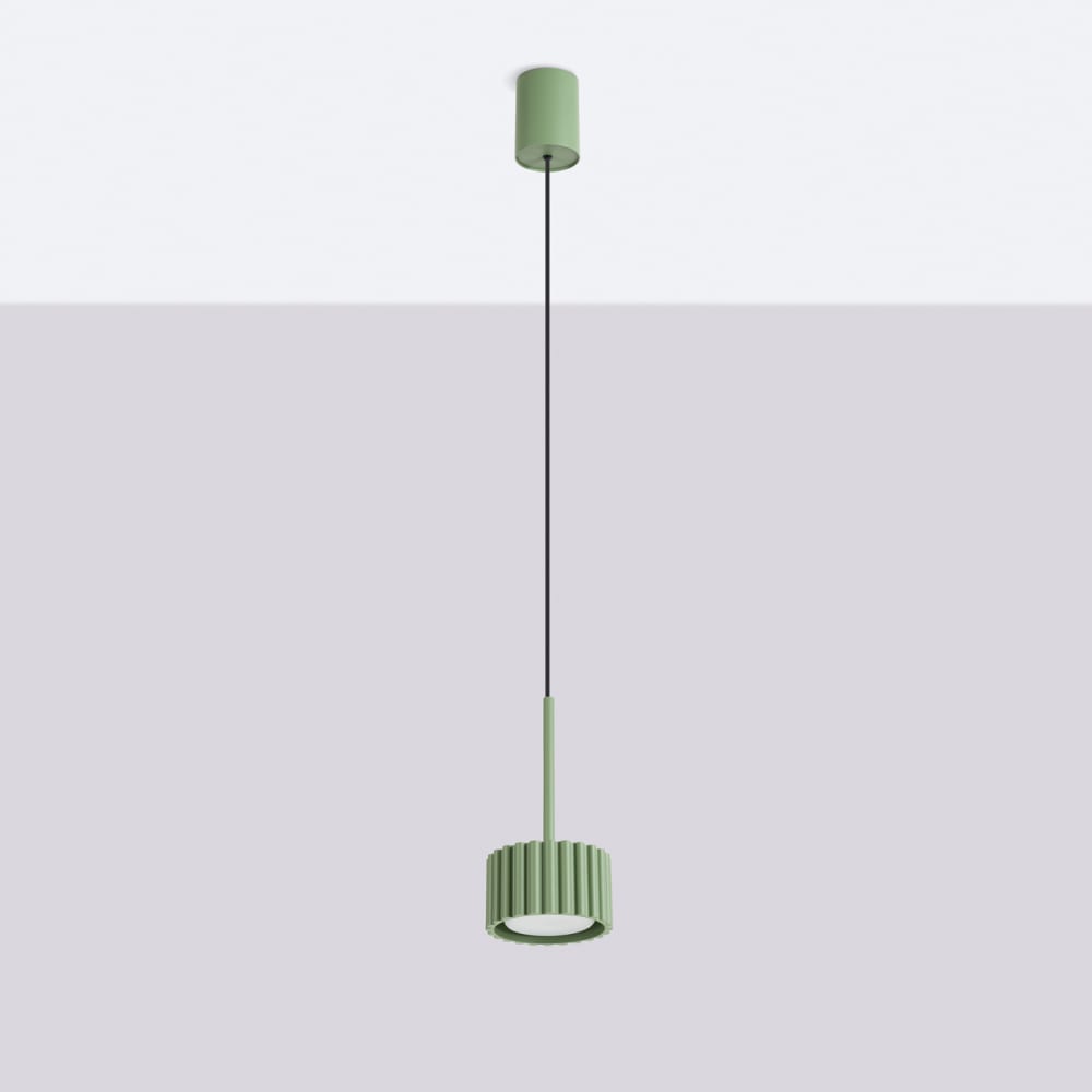 Lampe suspendues aluminium sauge h 125 cm — vue 3