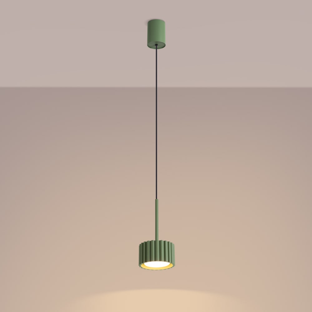 Lampe suspendues aluminium sauge h 125 cm — vue 4
