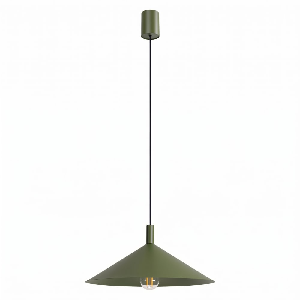 Lampe suspendues acier vert olive h 135 cm