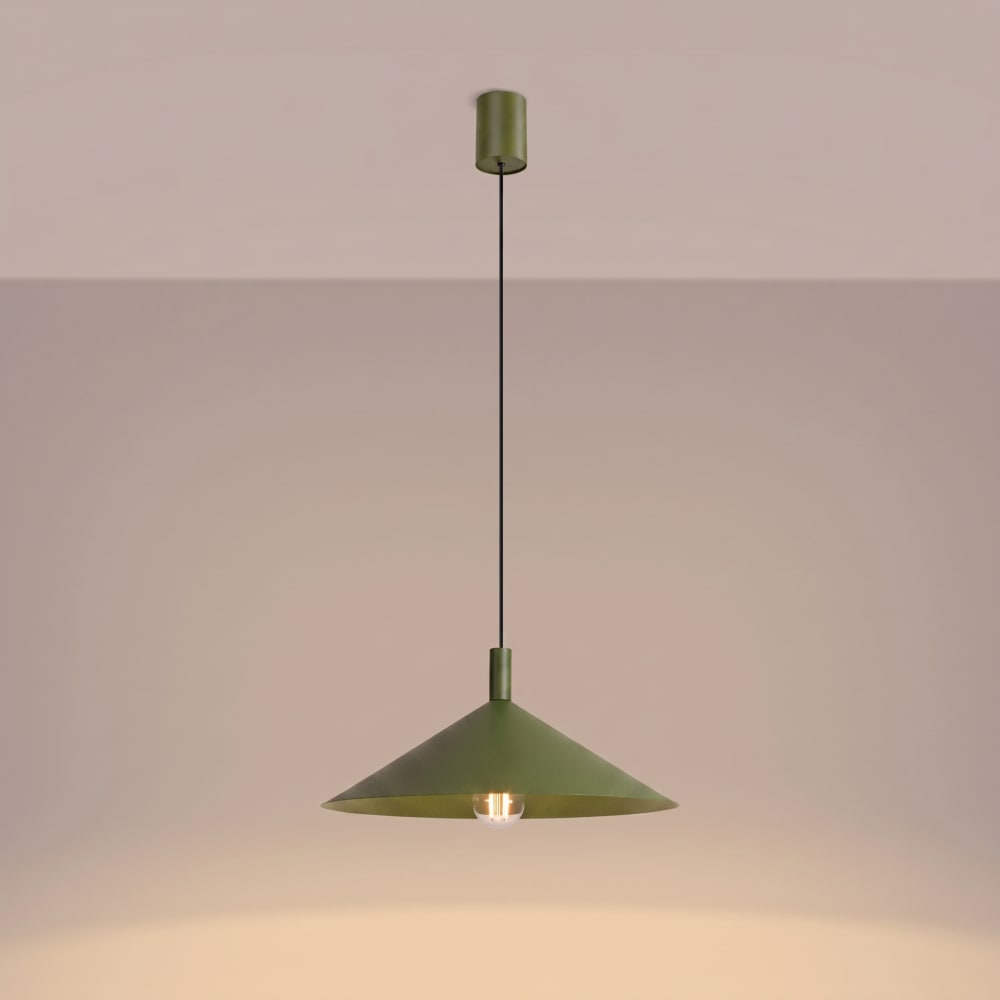 Lampe suspendues acier vert olive h 135 cm — vue 4