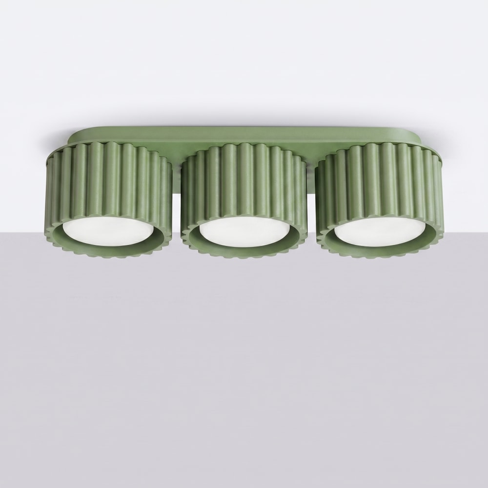 Plafonniers aluminium sauge h 8 cm — vue 3