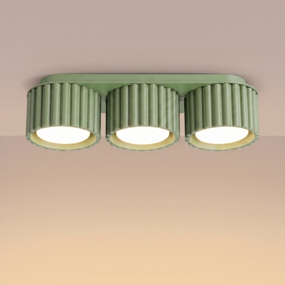 Plafonniers aluminium sauge h 8 cm — vue 4