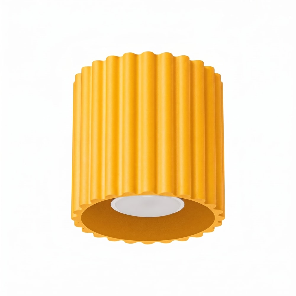 Plafonniers aluminium jaune h 10 cm