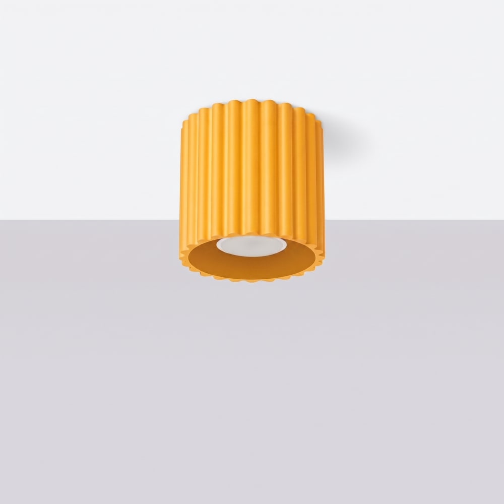 Plafonniers aluminium jaune h 10 cm — vue 3
