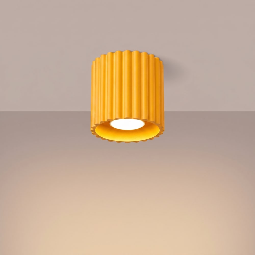 Plafonniers aluminium jaune h 10 cm — vue 4