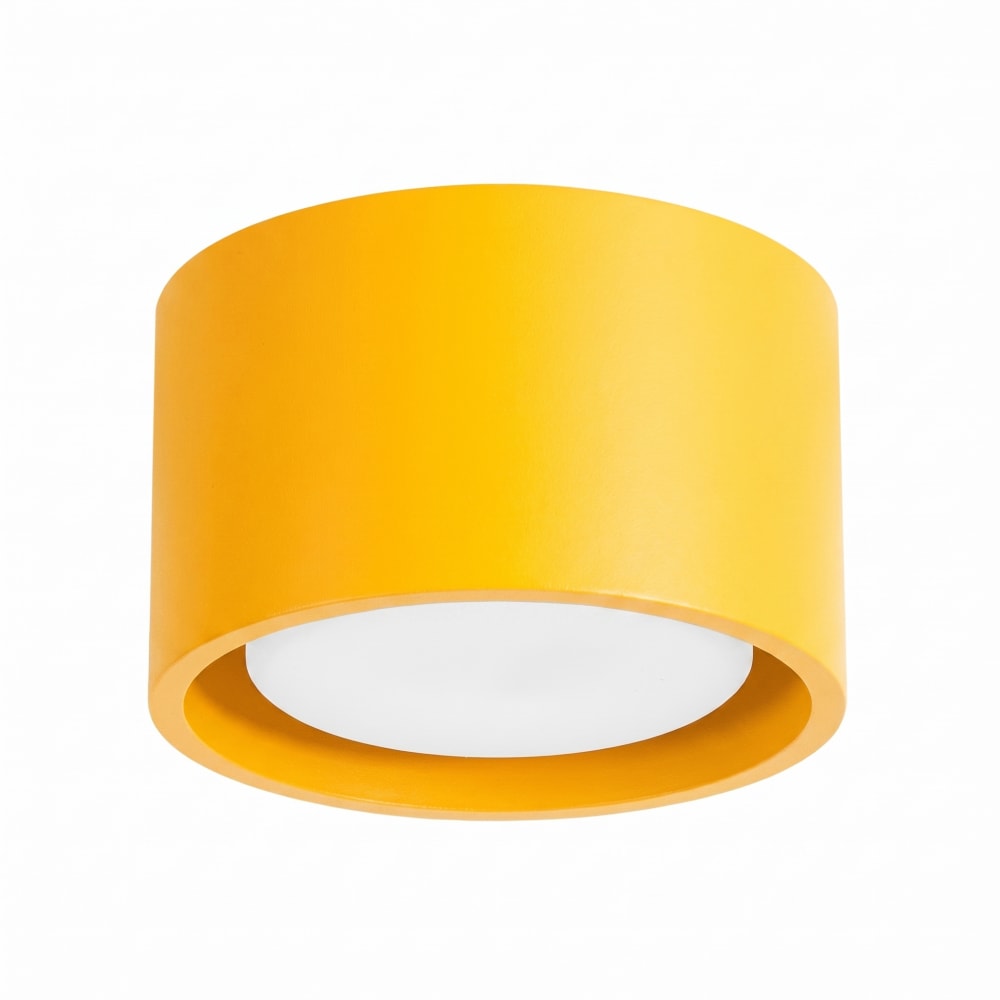 Plafonniers aluminium jaune h 6 cm