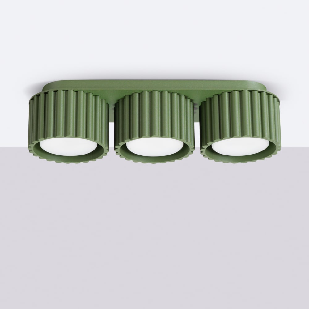 Plafonniers aluminium vert olive h 8 cm — vue 3