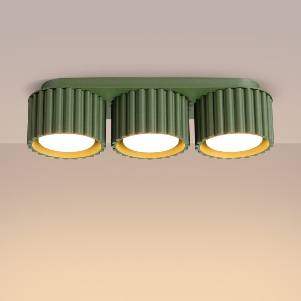 Plafonniers aluminium vert olive h 8 cm — vue 4