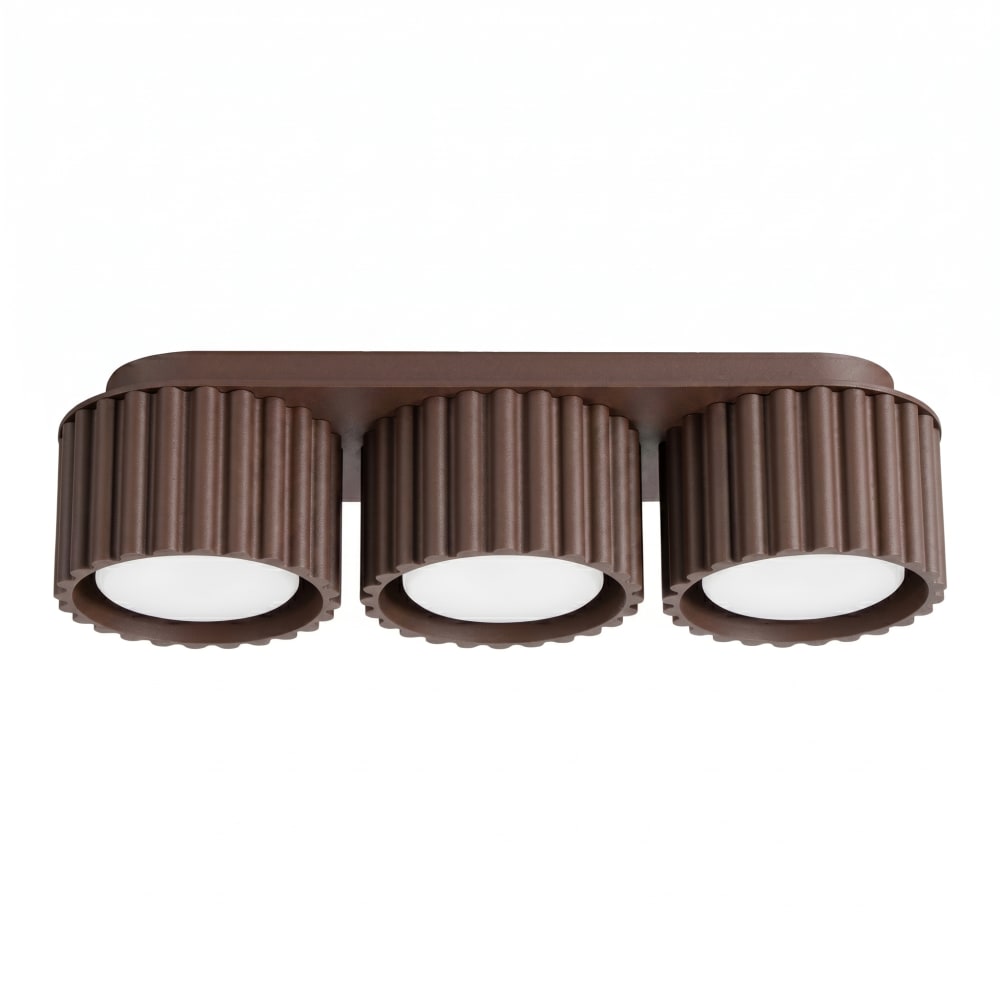 Plafonniers aluminium marron h 8 cm