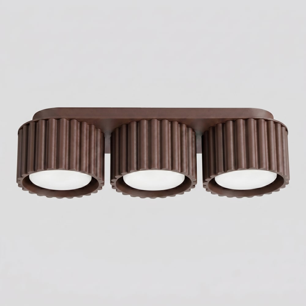 Plafonniers aluminium marron h 8 cm — vue 3