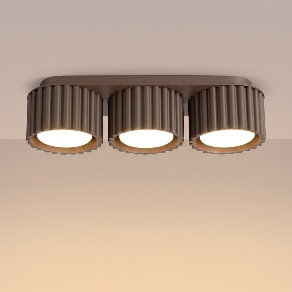 Plafonniers aluminium marron h 8 cm — vue 4
