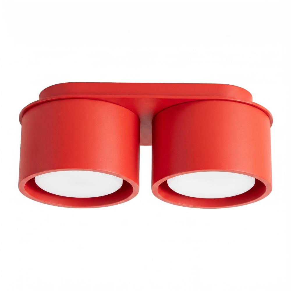 Plafonniers aluminium rouge h 8 cm