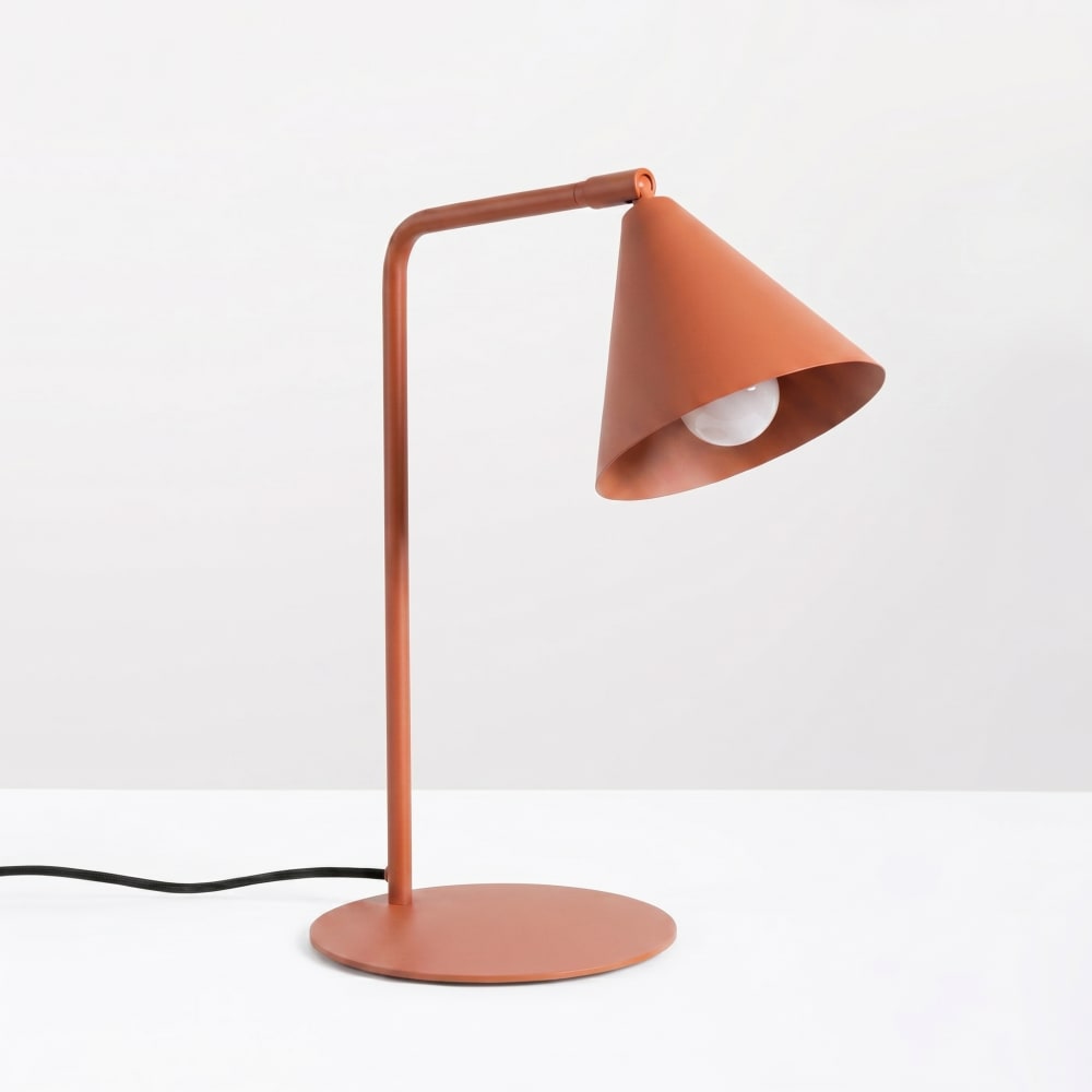 Lampe de bureau acier ocre rouge h 35 cm — vue 3