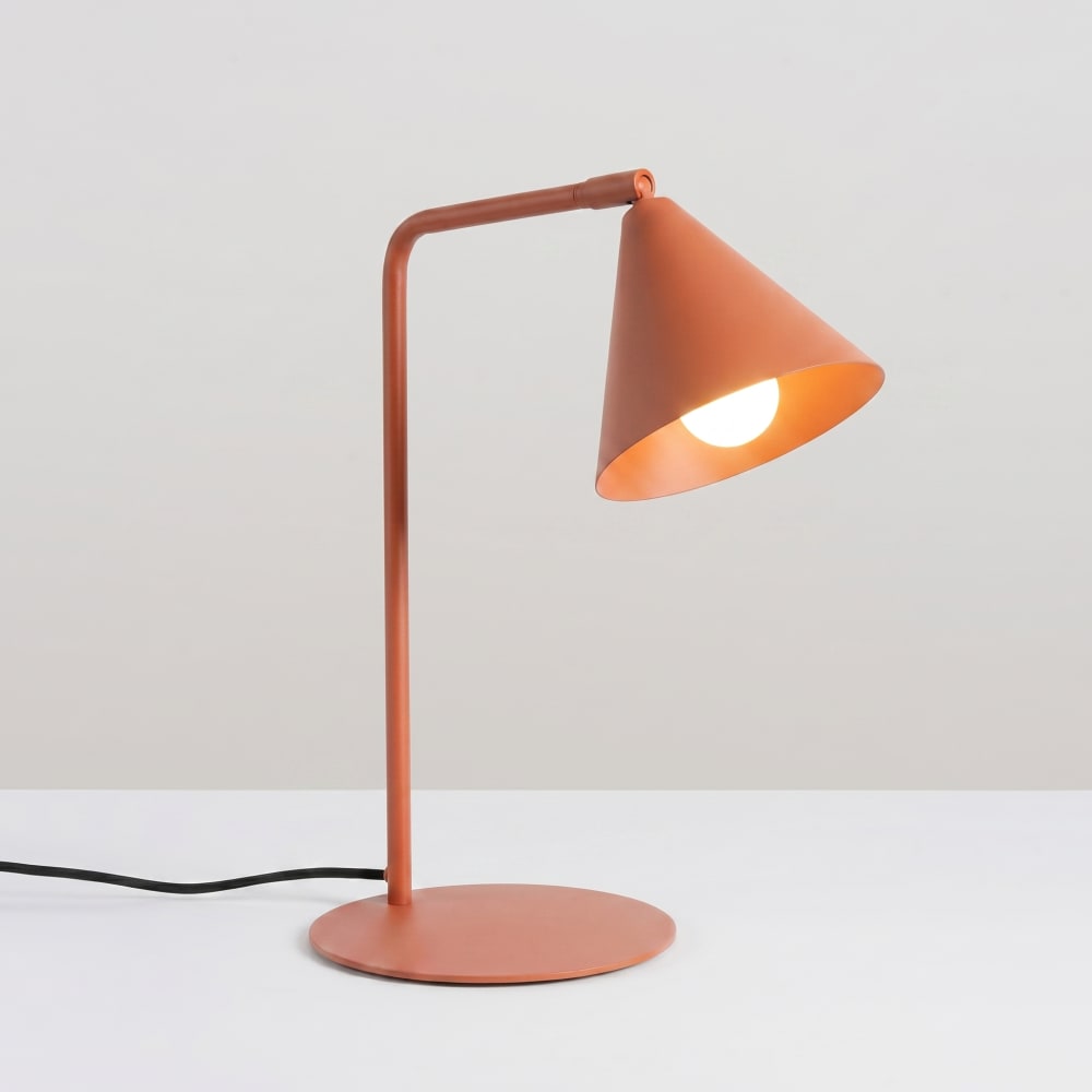 Lampe de bureau acier ocre rouge h 35 cm — vue 4
