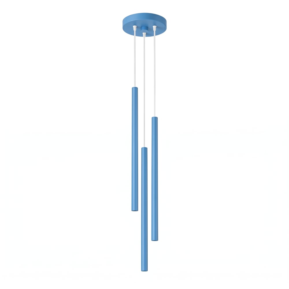 Lampe suspendues acier bleu clair h 115 cm