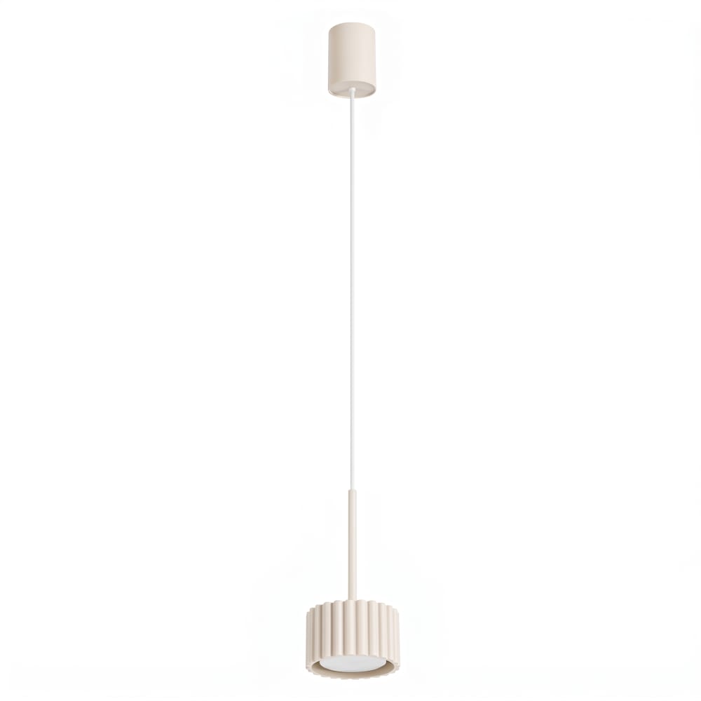Lampe suspendues aluminium beige h 125 cm