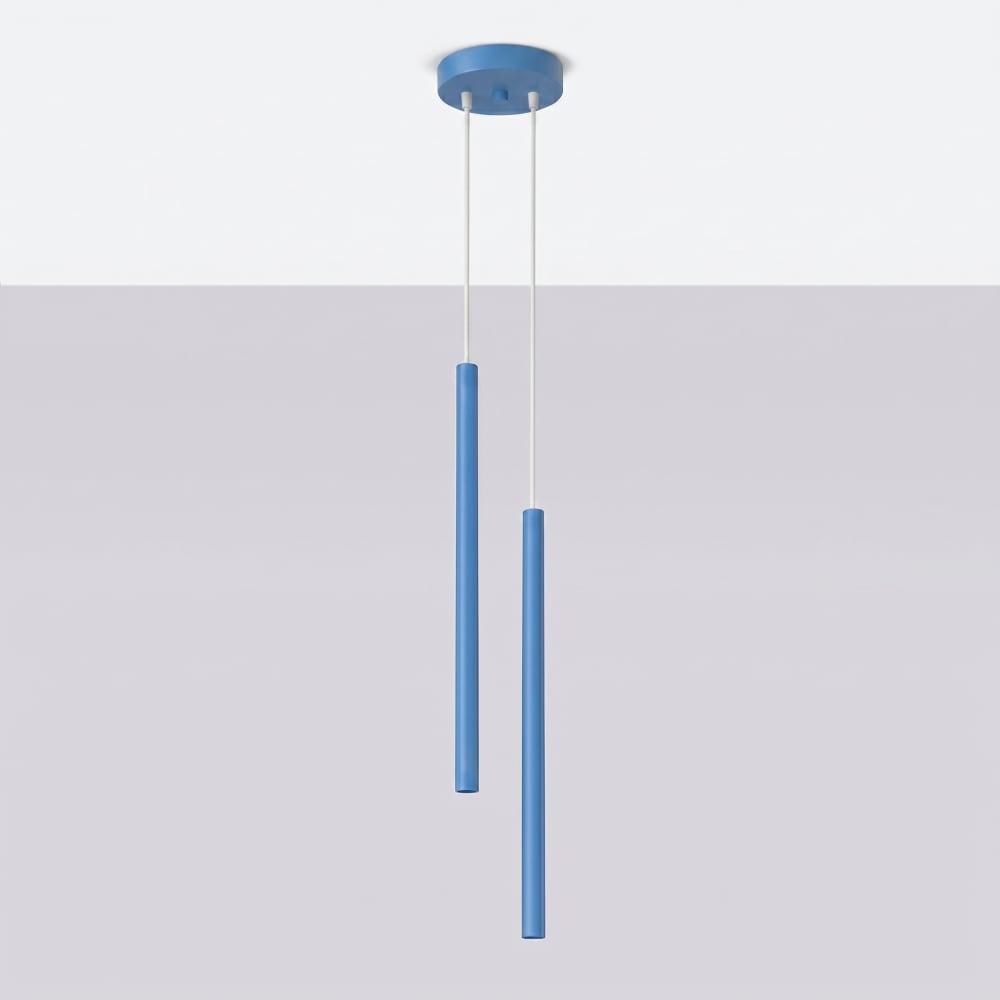 Lampe suspendues acier bleu clair h 118 cm — vue 3