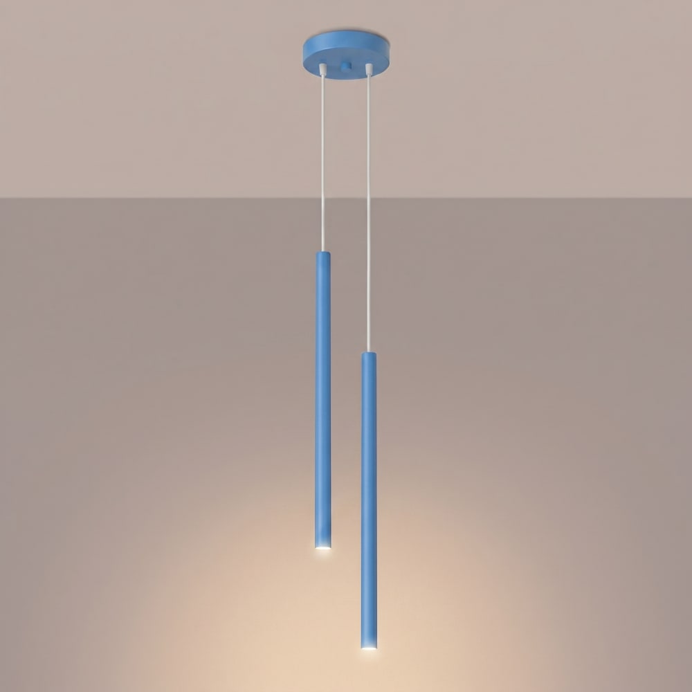 Lampe suspendues acier bleu clair h 118 cm — vue 4
