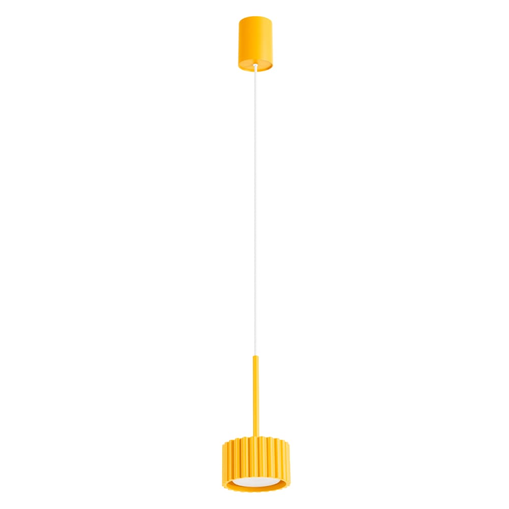 Lampe suspendues aluminium jaune h 125 cm
