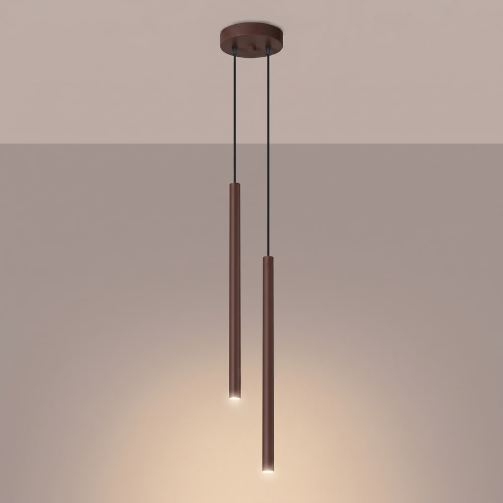 Lampe suspendues acier marron h 118 cm — vue 4