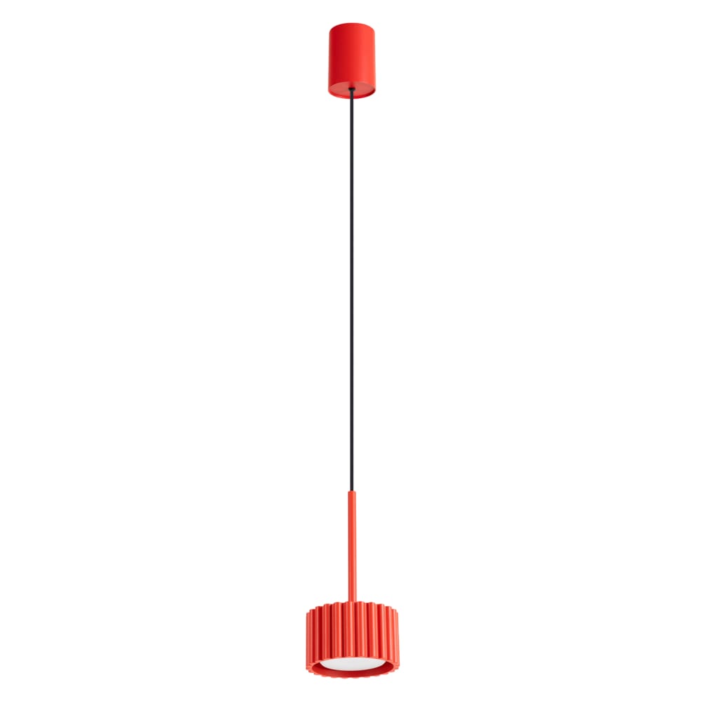 Lampe suspendues aluminium rouge h 125 cm