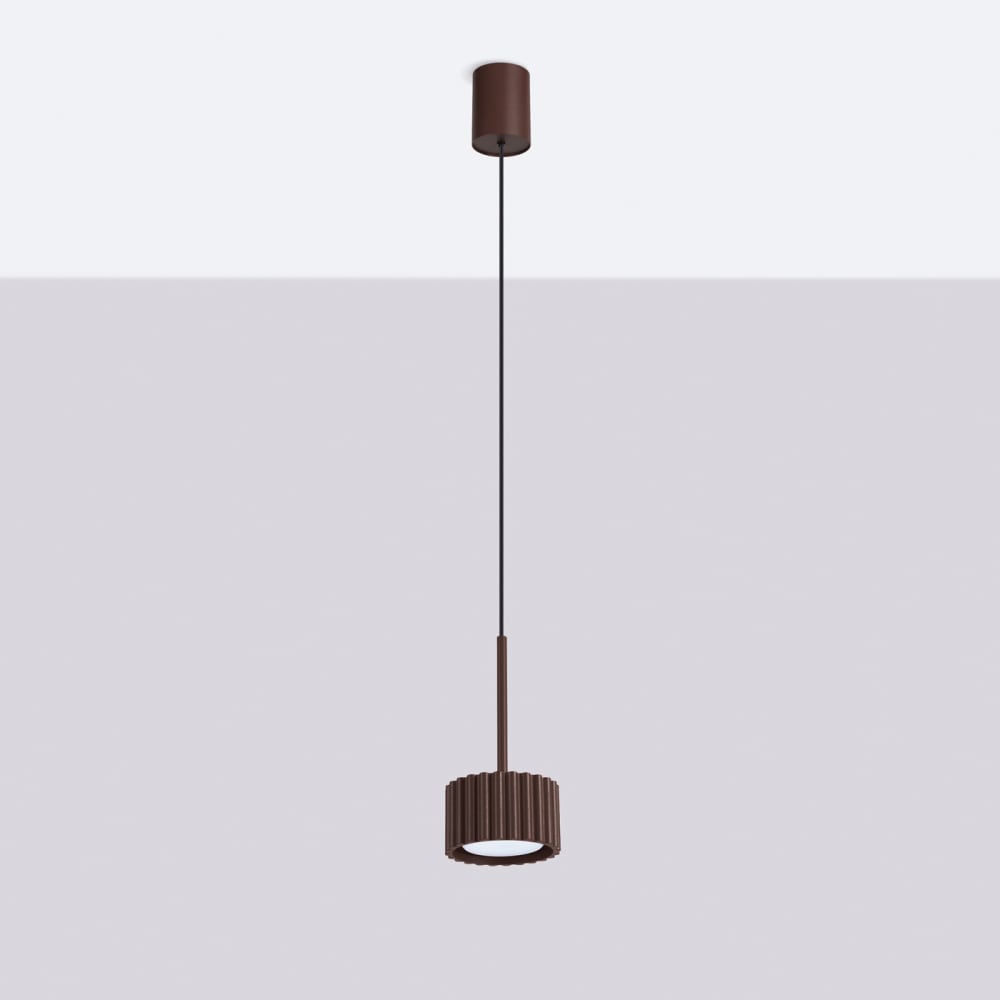 Lampe suspendues aluminium marron h 125 cm — vue 3