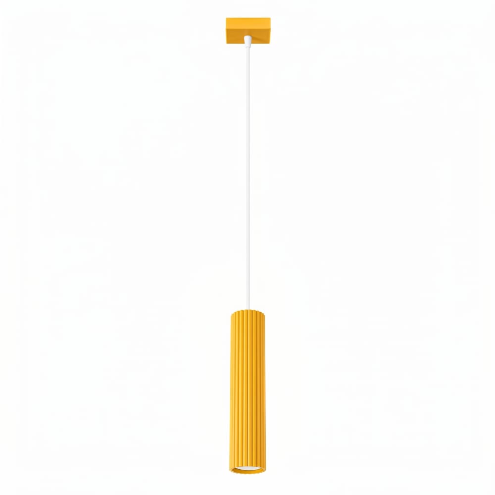 Lampe suspendues aluminium jaune h 118 cm