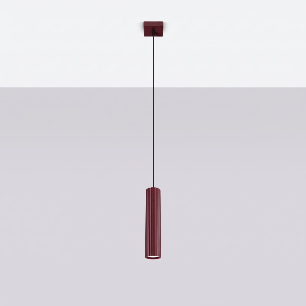 Lampe suspendues aluminium bordeaux h 118 cm — vue 3
