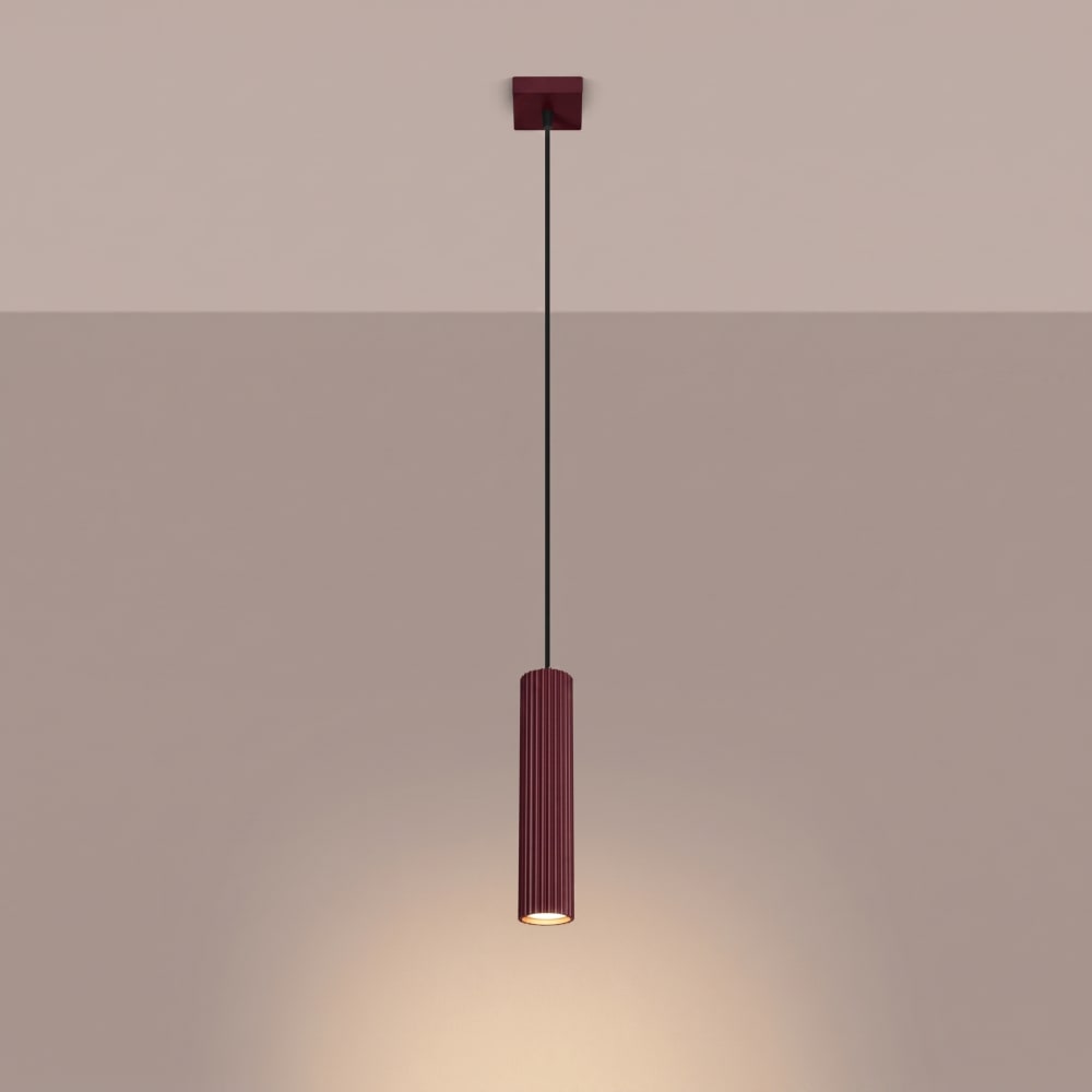 Lampe suspendues aluminium bordeaux h 118 cm — vue 4