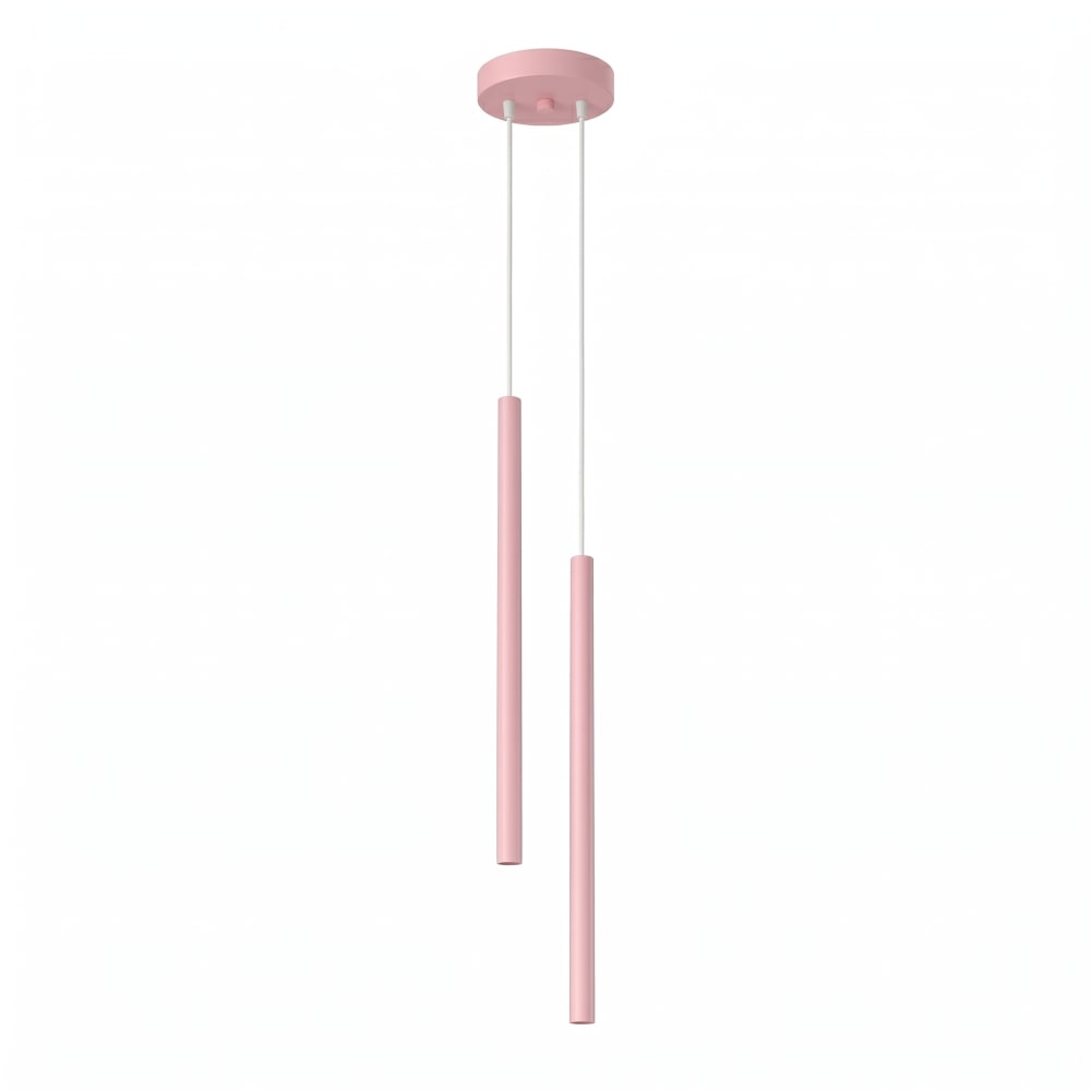 Lampe suspendues acier rose h 118 cm