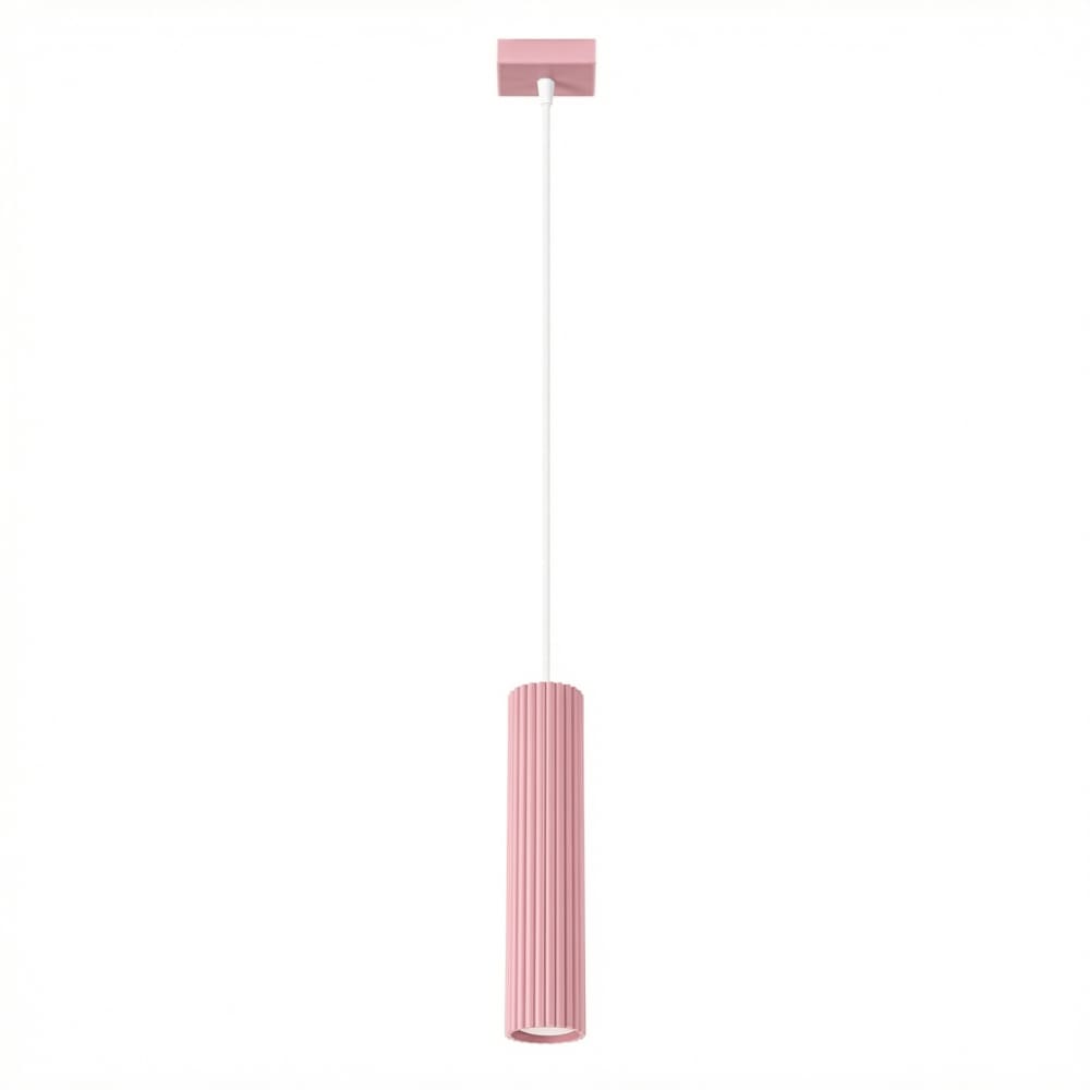 Lampe suspendues aluminium rose h 118 cm