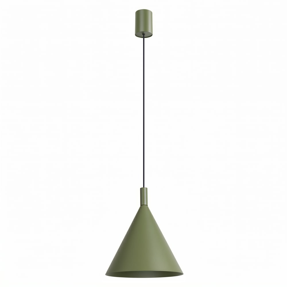 Lampe suspendues acier vert olive h 140 cm