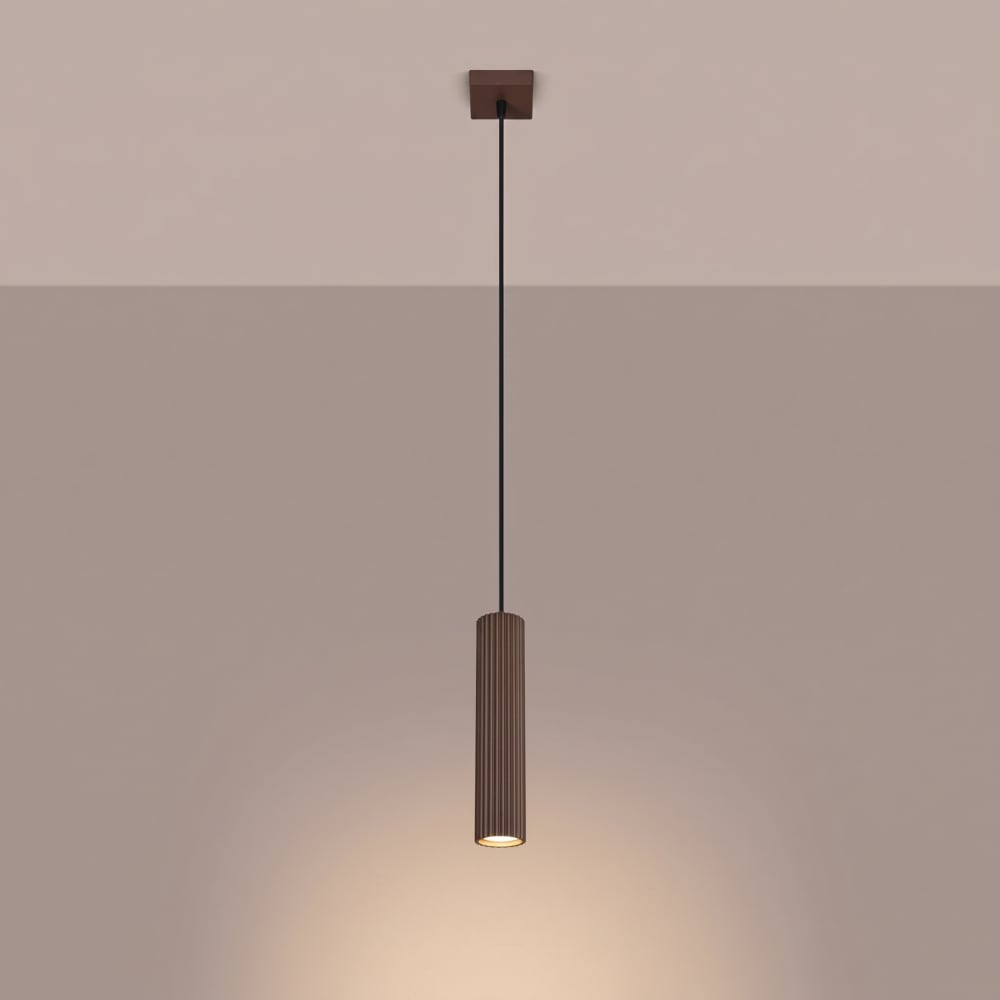 Lampe suspendues aluminium marron h 118 cm — vue 4
