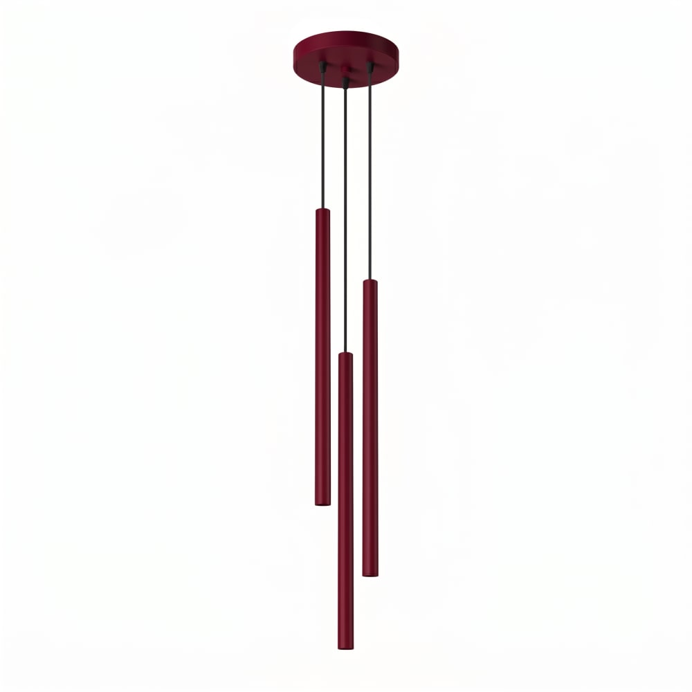 Lampe suspendues acier bordeaux h 115 cm