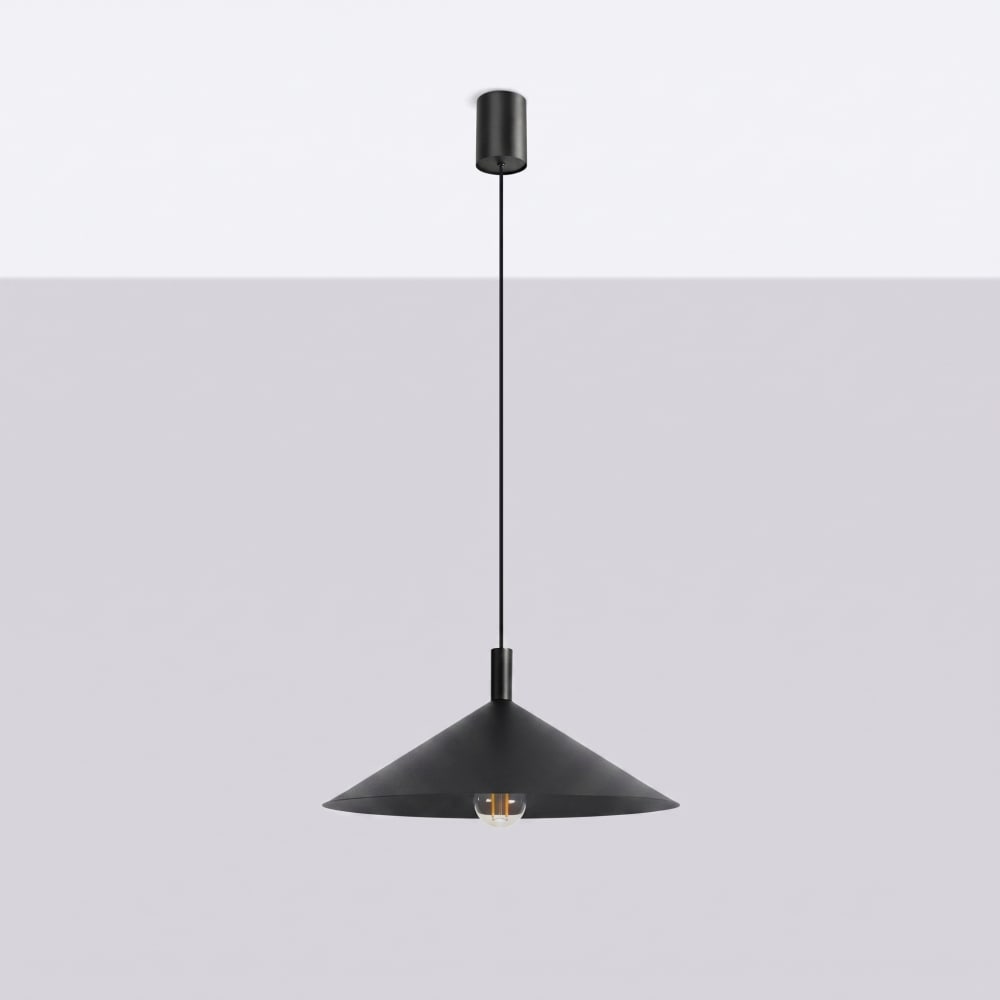 Lampe suspendues acier noir h 135 cm — vue 3