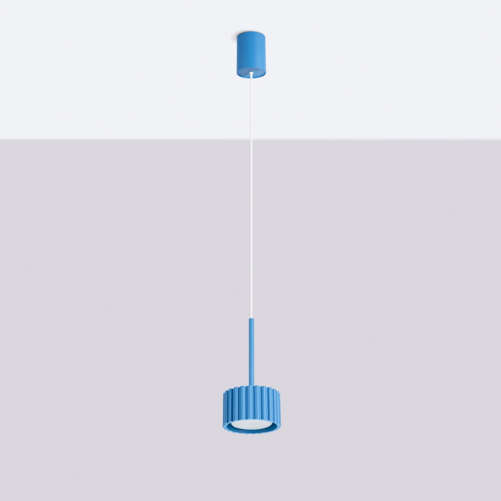 Lampe suspendues aluminium bleu clair h 125 cm — vue 3