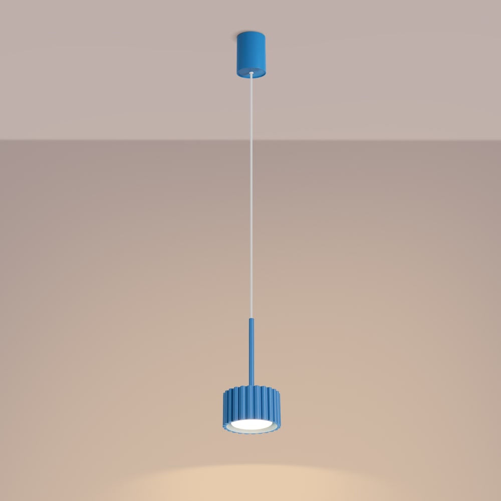 Lampe suspendues aluminium bleu clair h 125 cm — vue 4