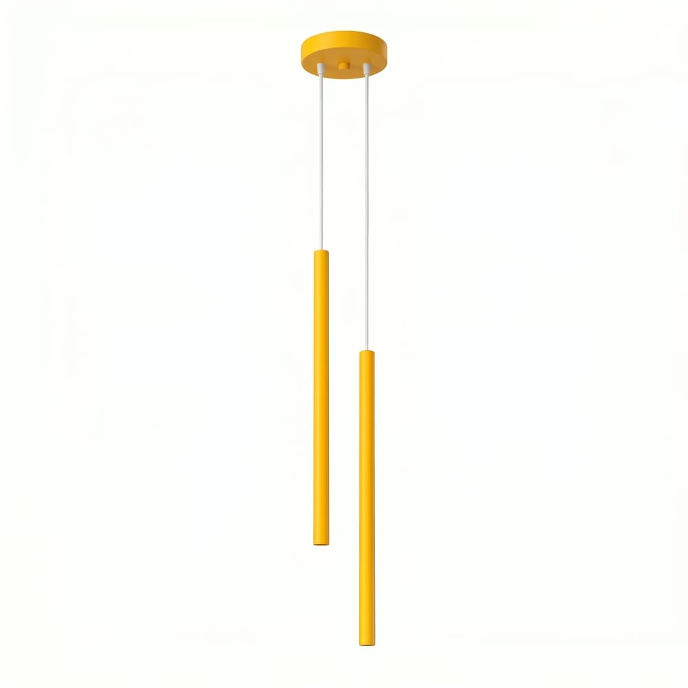 Lampe suspendues acier jaune h 118 cm