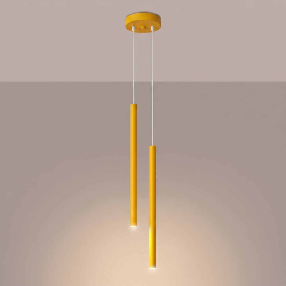 Lampe suspendues acier jaune h 118 cm — vue 4