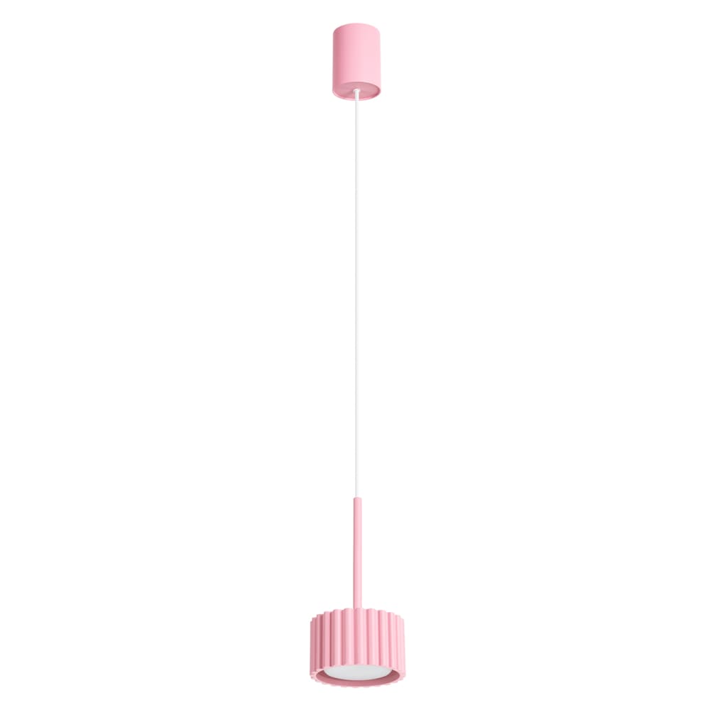 Lampe suspendues aluminium rose h 125 cm