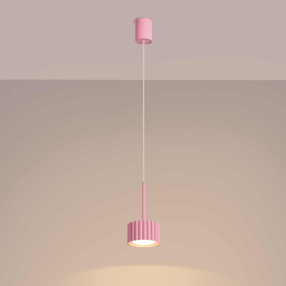 Lampe suspendues aluminium rose h 125 cm — vue 4