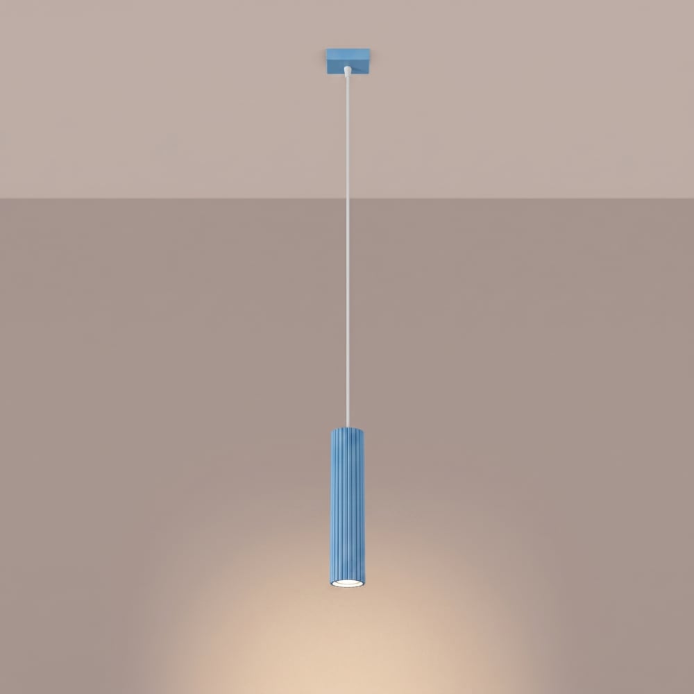 Lampe suspendues aluminium bleu clair h 118 cm — vue 4