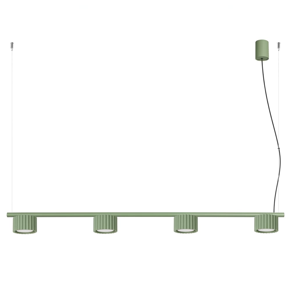 Lustres aluminium sauge h 208 cm