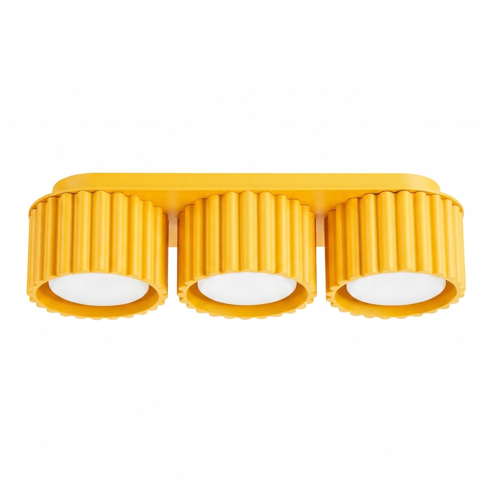 Plafonniers aluminium jaune h 8 cm